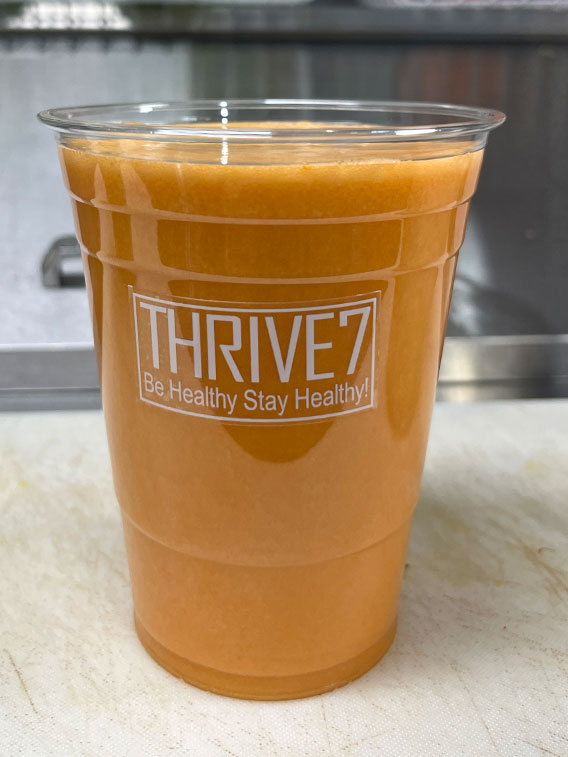 Thrive 7 juice bar orange sunshine juice