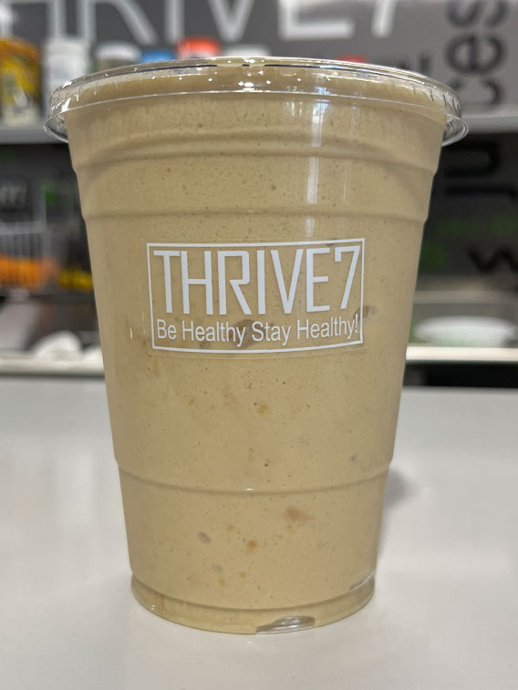 thrive7 juice bar banana peanut butter smoothie